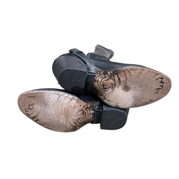 MURO Magda Women's Knee High Distressed Studded Western Leather Harness Boots 6 - Picture 13 of 15